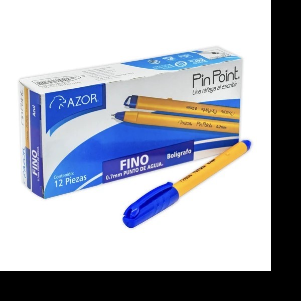 BOLIGRAFO PIN POINT AZOR 0.7MM AZUL. E.12 C.360